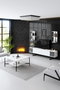 Hanah Home Chrome Line Mueble de TV Blanco y Negro